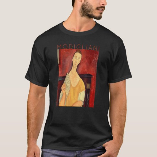 Amedeo Modigliani-vrouw met een ventilator voor ar T-shirt (Voorkant)