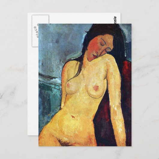 Amedeo Modigliani - Vrouw met zitplaats Briefkaart (Voorkant / Achterkant)