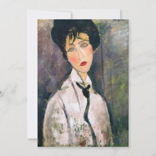 Amedeo Modigliani - Vrouw met Zwarte Vakbassin Kaart (Voorkant)