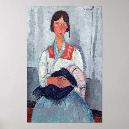Amedeo Modigliani - Zigeunervrouw met baby Poster (Voorkant)