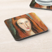 Amedeo Modigliani's Jeanne Hebuterne Portrait Bier Onderzetter (Linkerzijde)