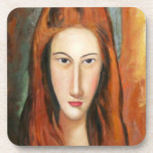 Amedeo Modigliani's Jeanne Hebuterne Portrait Bier Onderzetter (Voorkant)