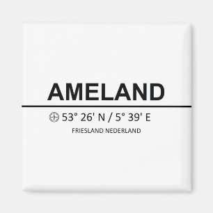 Ameland Coordinates - Ameland Coordinaten Magneet