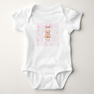 Amelia   Aangepaste Roze Teddybeer-kinderkamerontw Romper