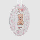 Amelia | Aangepaste Roze Teddybeer Nursery Design Ornament (voorkant)