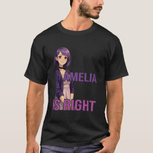 Amelia Anime Stijl Paarse Goth Meisje Esthetische T-shirt