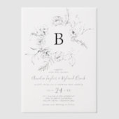 AMELIA Boho Botanisch Monogram Bloemenbruiloft Vellum Uitnodigingen (Voorkant)
