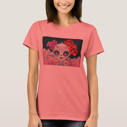 Amelia Calavera Sugar Skull T-Shirt (Voorkant)