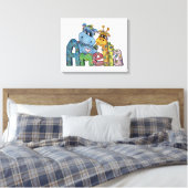 Amelia Canvas Name Art Giraffe Hippo Bedroom Decor Afdruk (Insitu (Slaapkamer))