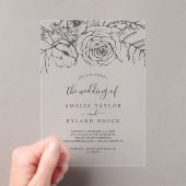 AMELIA Classic Boheemse Bloemen Botanische Huwelij Acryl Uitnodigingen (Insitu (Draagbaar))