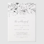 AMELIA Classic Boheemse Bloemen Botanische Huwelij Vellum Uitnodigingen (Voorkant)