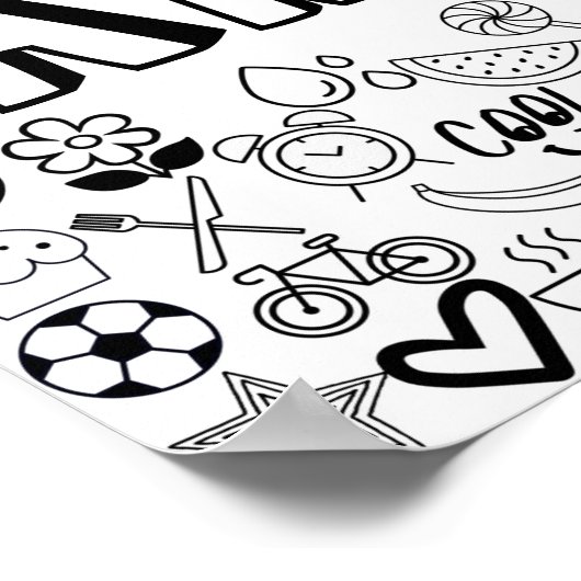 'AMELIA' Color-it-Yourself-contourontwerp Poster (Hoek)