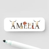 Amelia cowboy meisje, Westerne cowgirls, cowboy me Naamplaatje (In situ)