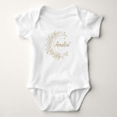 Amelia Custom Name Baby Bodysuit - Elegant Celesti (Voorkant)