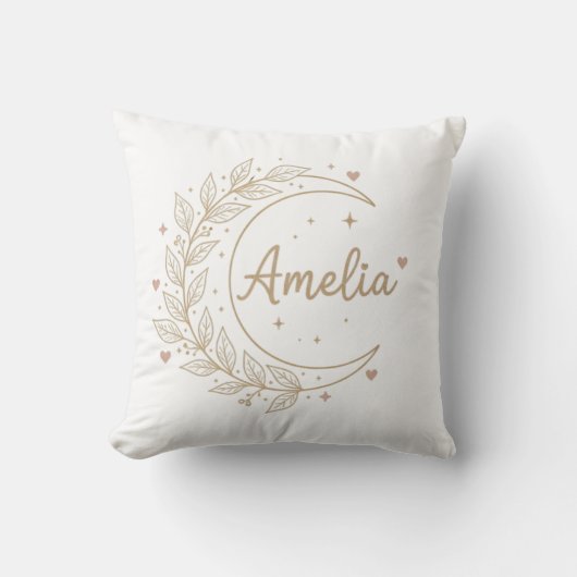 Amelia Decorative Pillow - Elegant Celestial Moon  Kussen (Voorkant)