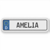 Amelia Duits Bord van het Autorijbewijs Sticker (Voorkant)