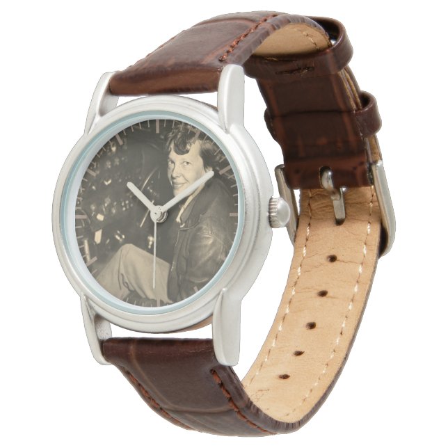 Amelia Earhart Airplane Cockpit Foto 1937 Women's Horloge (Gekanteld)
