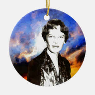 Amelia Earhart Artwork Keramisch Ornament
