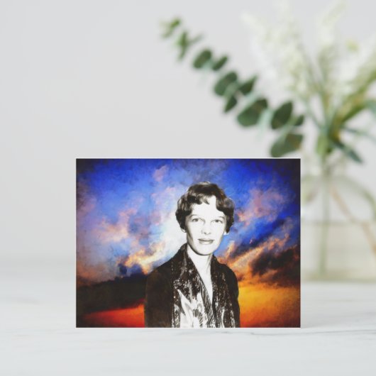 Amelia Earhart Briefkaart (Staand voorkant)