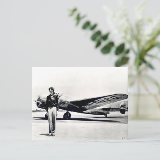 Amelia Earhart Briefkaart (Staand voorkant)
