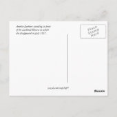 Amelia Earhart Briefkaart (Achterkant)