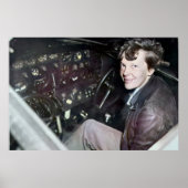 Amelia Earhart Candid Airplane Cockpit Foto 1937 Poster (Voorkant)