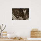 Amelia Earhart Candid Airplane Cockpit Foto 1937 Poster (Keuken)