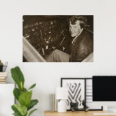 Amelia Earhart Candid Airplane Cockpit Foto 1937 Poster (Thuiskantoor)