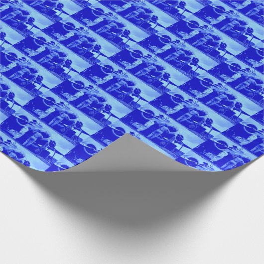 Amelia Earhart Digital Art Blue Tint Cadeaupapier (Hoek)