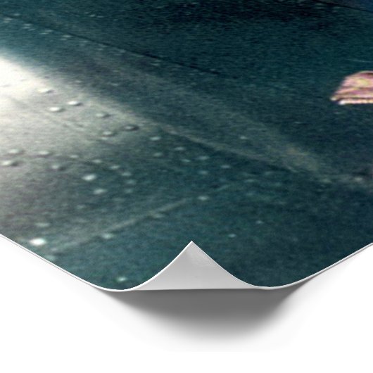 Amelia Earhart en haar Lockheed Electra gekleurd Poster (Hoek)