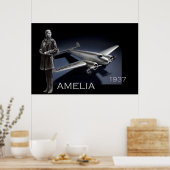 Amelia Earhart en haar Lockheed Electra plane Poster (Keuken)