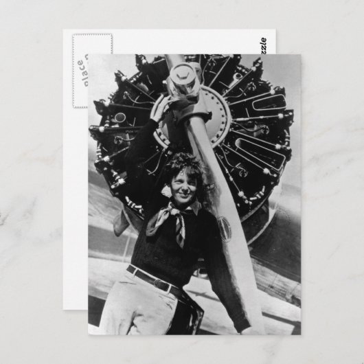  Amelia Earhart Foto Briefkaart (Voorkant / Achterkant)