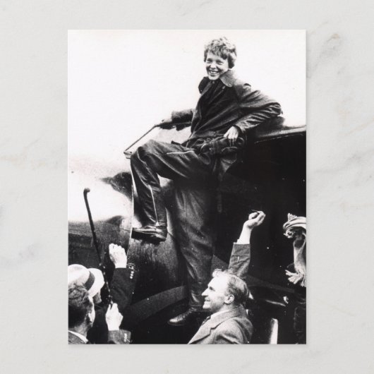 Amelia Earhart Foto Briefkaart (Voorkant)