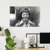 Amelia Earhart-foto en haar Lockheed Electra Poster (Thuiskantoor)