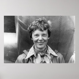 Amelia Earhart-foto en haar Lockheed Electra Poster