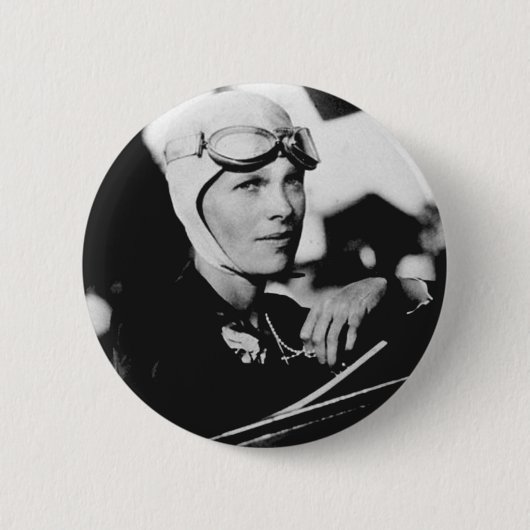  Amelia Earhart Foto Ronde Button 5,7 Cm (Voorkant)