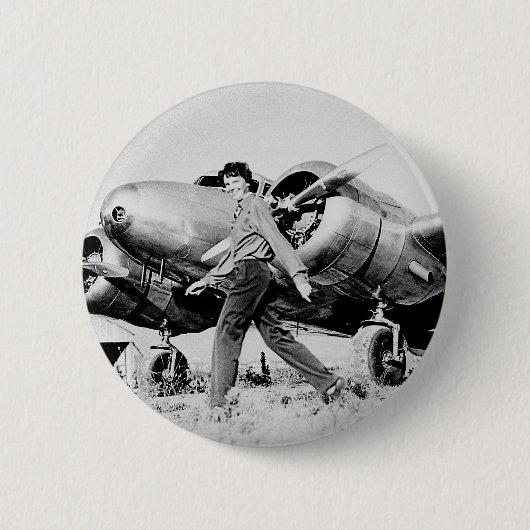  Amelia Earhart Foto Ronde Button 5,7 Cm (Voorkant)