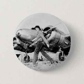 Amelia Earhart Foto Ronde Button 5,7 Cm