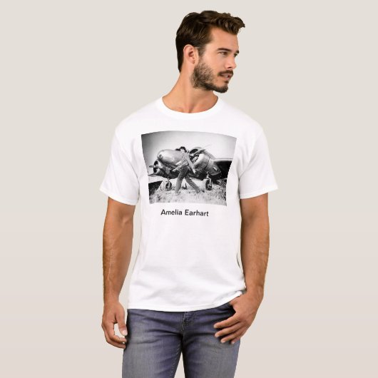  Amelia Earhart Foto T-shirt (Voorkant volledig)
