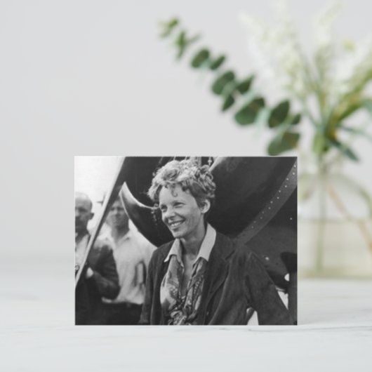  Amelia Earhart Fotoportret Briefkaart (Staand voorkant)