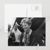  Amelia Earhart Fotoportret Briefkaart (Voorkant / Achterkant)