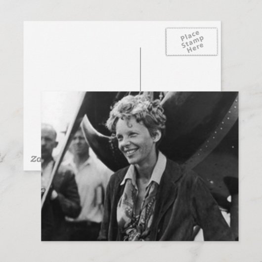 Amelia Earhart Fotoportret Briefkaart (Voorkant / Achterkant)