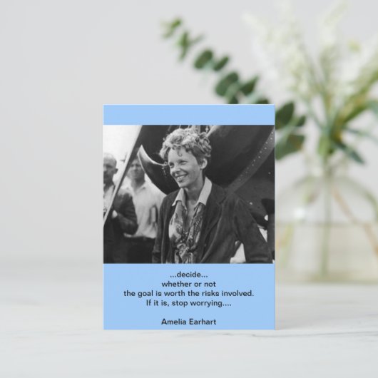 Amelia Earhart Fotoportret Briefkaart (Staand voorkant)