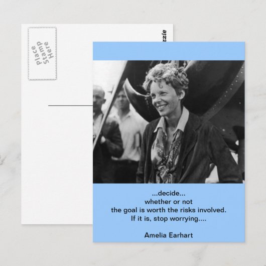Amelia Earhart Fotoportret Briefkaart (Voorkant / Achterkant)