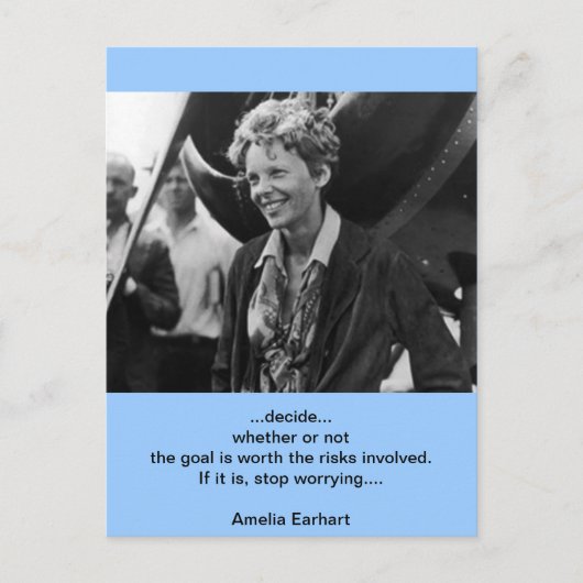 Amelia Earhart Fotoportret Briefkaart (Voorkant)