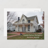 Amelia Earhart Geboorteplaats Briefkaart (Voorkant / Achterkant)
