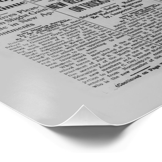 Amelia Earhart  krantenverhaal Perfect Poster (Hoek)