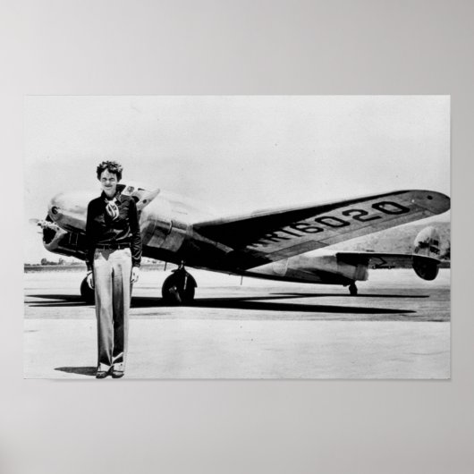 Amelia Earhart Lockheed Electra C 1937 B & W Poste Poster (Voorkant)