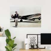 Amelia Earhart Lockheed Electra C 1937 Colorized P Poster (Thuiskantoor)