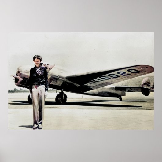 Amelia Earhart Lockheed Electra C 1937 Colorized P Poster (Voorkant)